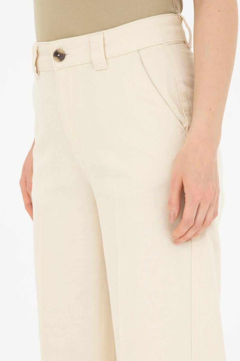 Kadın Ekru Kanvas Pantolon