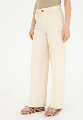 Kadın Ekru Kanvas Pantolon - 50281739015