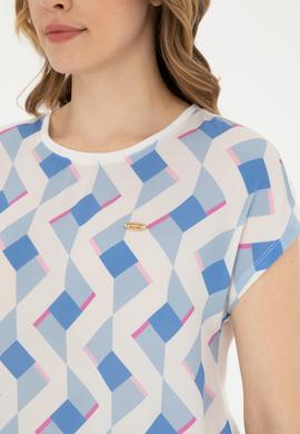 Kadın Koyu Mavi Bisiklet Yaka Tişört - 50281796011