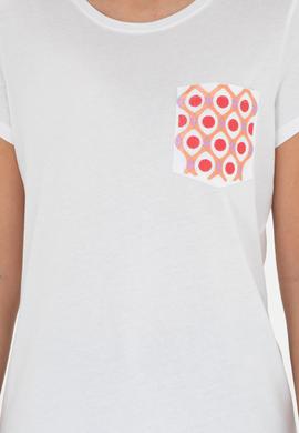 Kadın Beyaz Bisiklet Yaka Tişört - 50285856011