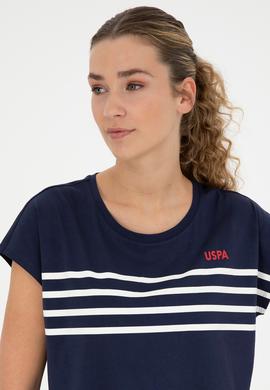 Kadın Lacivert Bisiklet Yaka Tişört - 50286112015