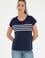 Kadın Lacivert Bisiklet Yaka Tişört