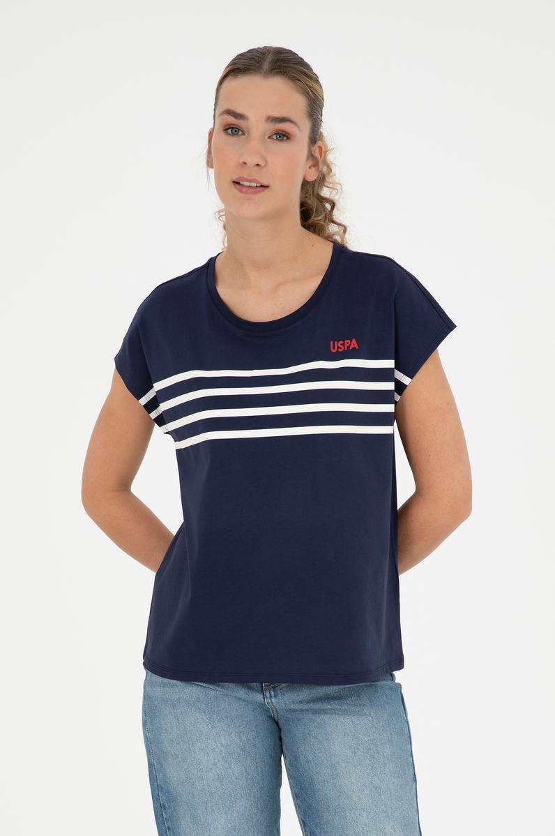 Kadın Lacivert Bisiklet Yaka Tişört