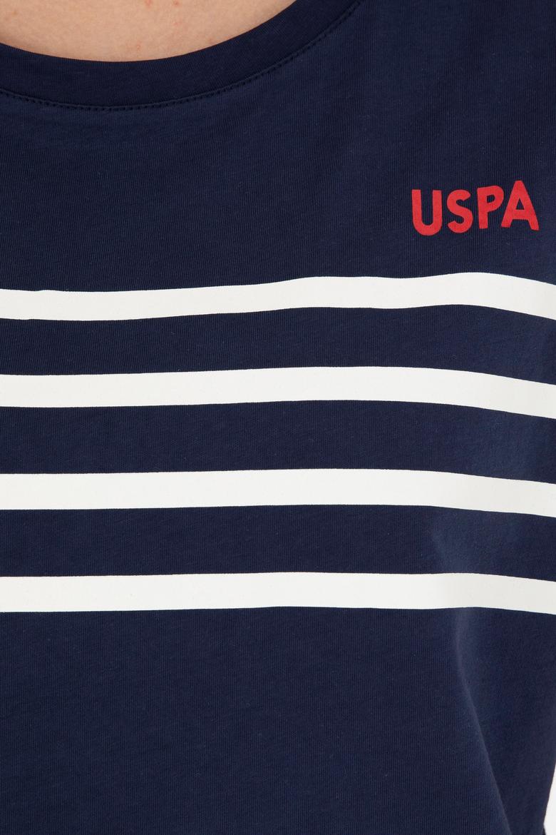 Kadın Lacivert Bisiklet Yaka Tişört - 50286112015