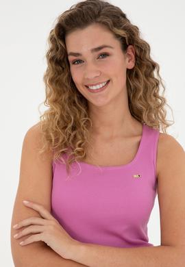 Kadın Menekşe Bisiklet Yaka Örme Elbise - 50285858009