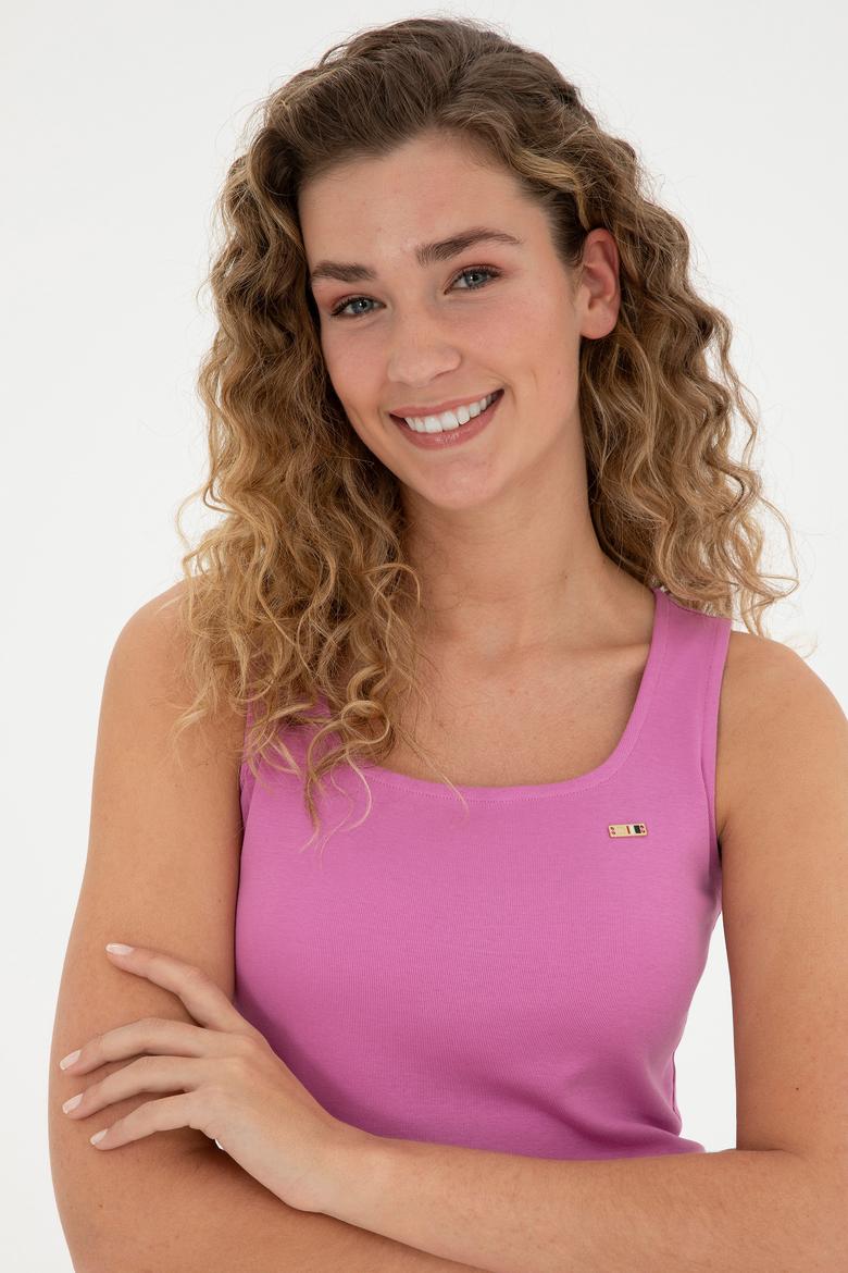 Kadın Menekşe Bisiklet Yaka Örme Elbise - 50285858009