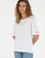 Kadın Beyaz Oversize Bisiklet Yaka Tişört