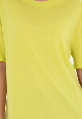 Kadın Fıstık Yeşili Oversize Bisiklet Yaka Tişört - 50286107050