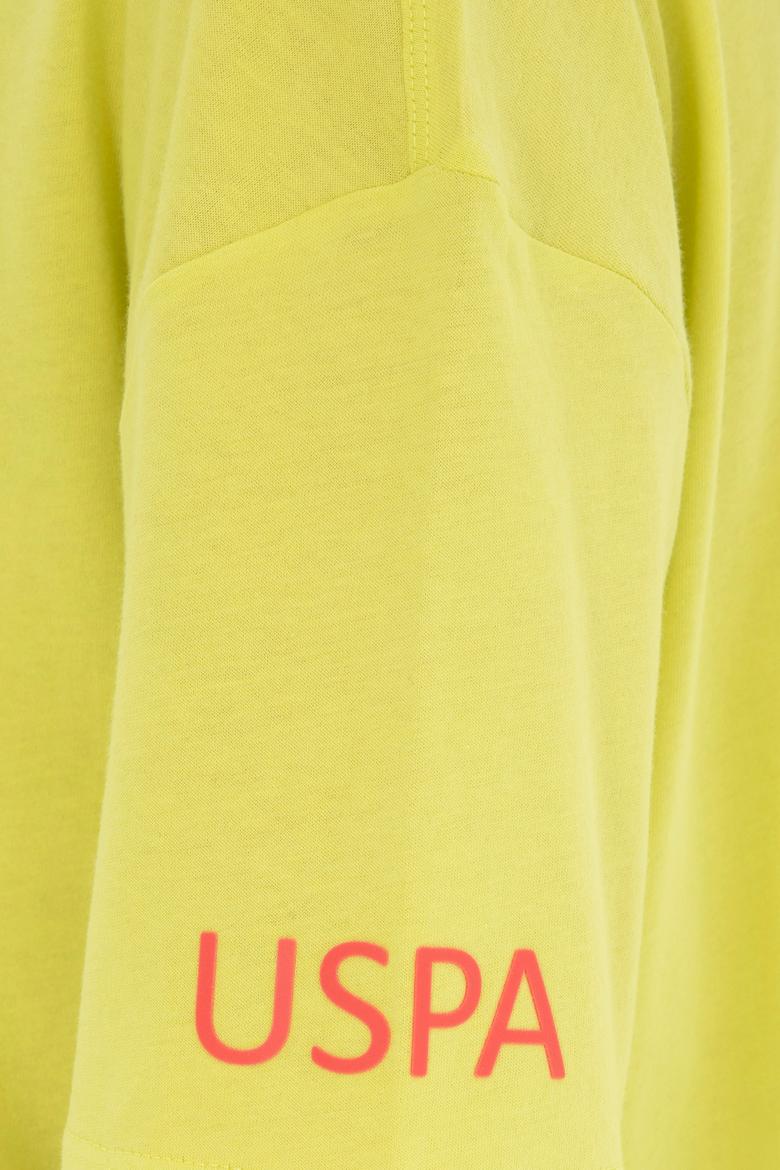 Kadın Fıstık Yeşili Oversize Bisiklet Yaka Tişört - 50286107050