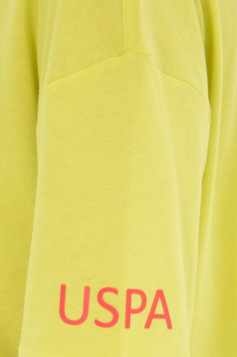 Kadın Fıstık Yeşili Oversize Bisiklet Yaka Tişört