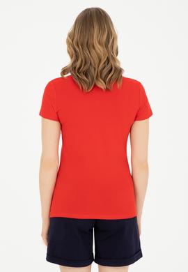 Kadın Kırmızı Polo Yaka Tişört - 50282889004