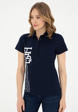 Kadın Lacivert Polo Yaka Tişört - 50282889016