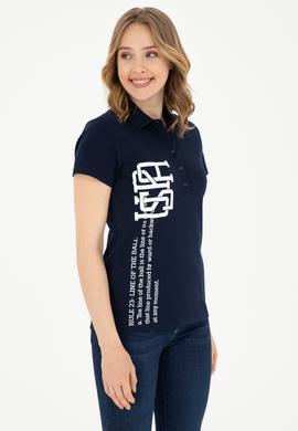 Kadın Lacivert Polo Yaka Tişört - 50282889016