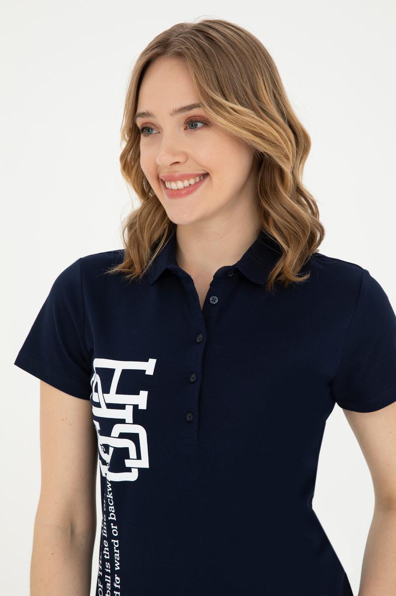 Kadın Lacivert Polo Yaka Tişört