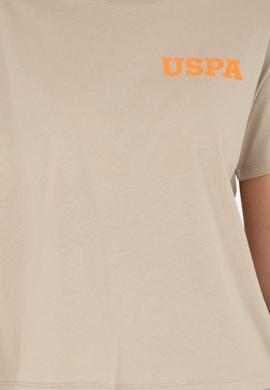 Kadın Açık Haki Bisiklet Yaka Tişört - 50286105033