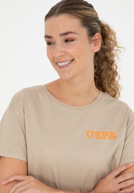 Kadın Açık Haki Bisiklet Yaka Tişört - 50286105033