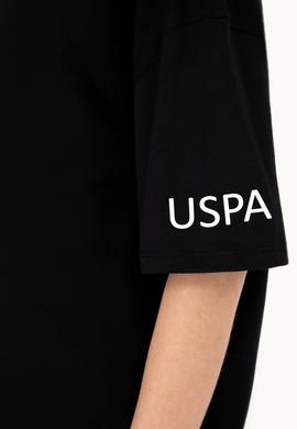 Kadın Siyah Oversize Bisiklet Yaka Tişört - 50286107039