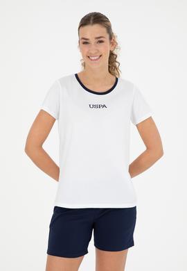 Kadın Beyaz Bisiklet Yaka Tişört - 50286113001