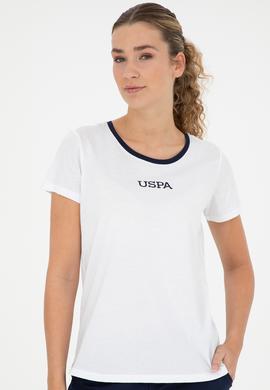 Kadın Beyaz Bisiklet Yaka Tişört - 50286113001