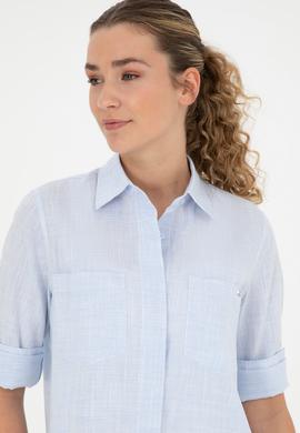 Kadın Açık Mavi Uzun Kollu Gömlek - 50289198011