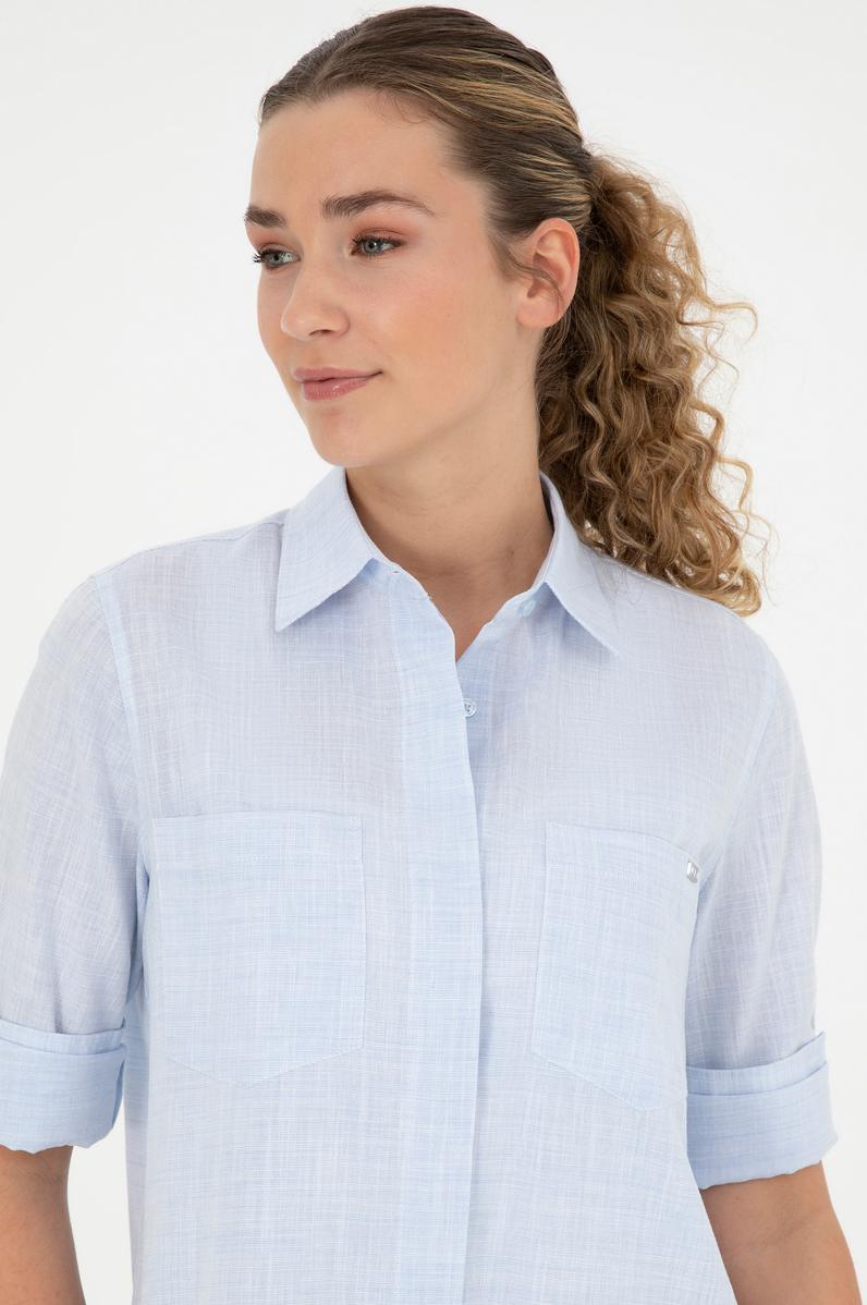 Kadın Açık Mavi Uzun Kollu Gömlek
