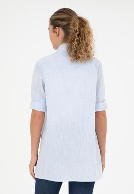 Kadın Açık Mavi Uzun Kollu Gömlek - 50289198011