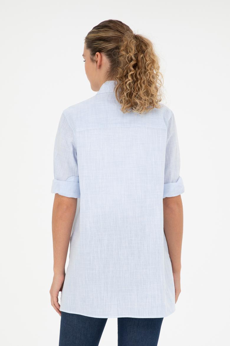 Kadın Açık Mavi Uzun Kollu Gömlek - 50289198011