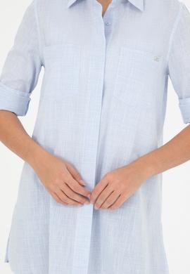 Kadın Açık Mavi Uzun Kollu Gömlek - 50289198011