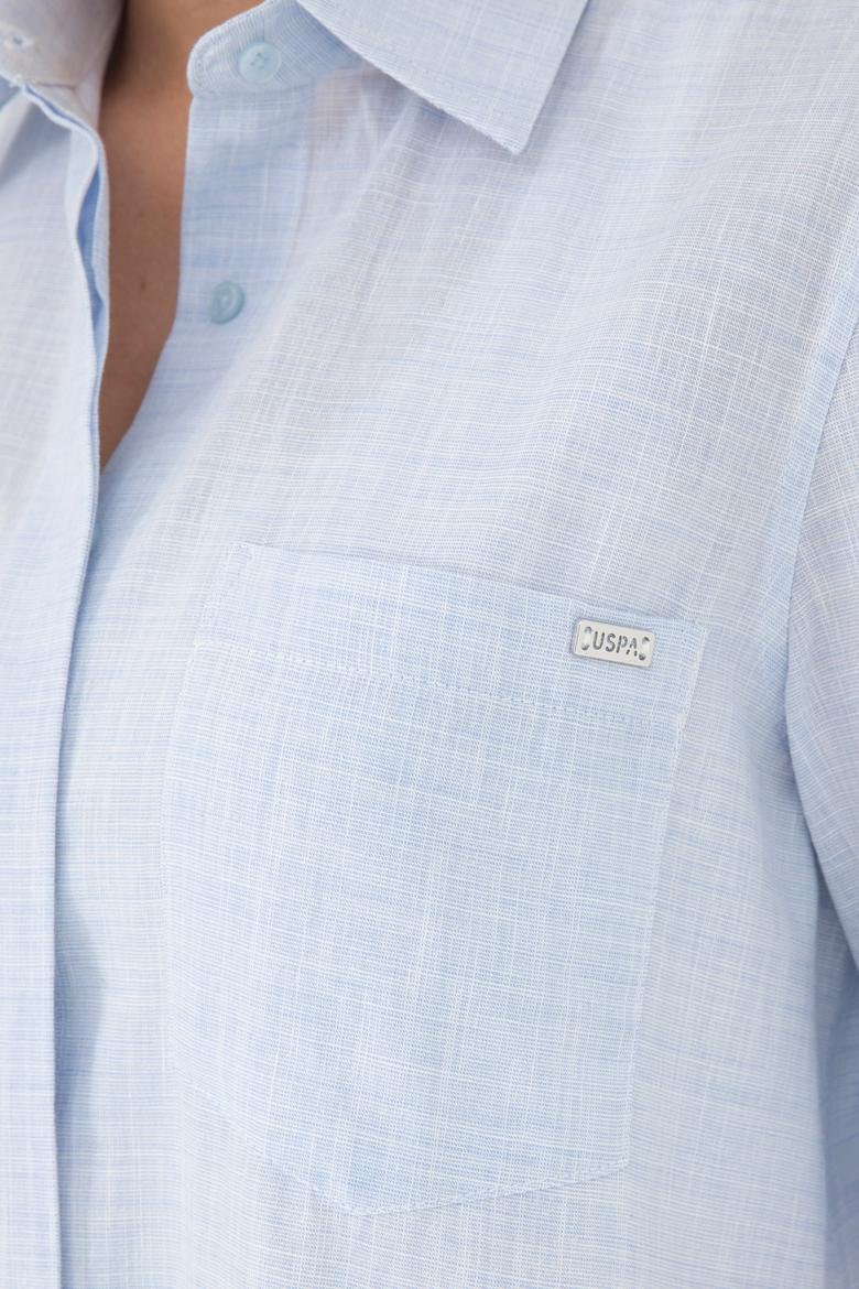 Kadın Açık Mavi Uzun Kollu Gömlek - 50289198011