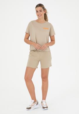 Kadın Açık Haki Örme Şort - 50285885012