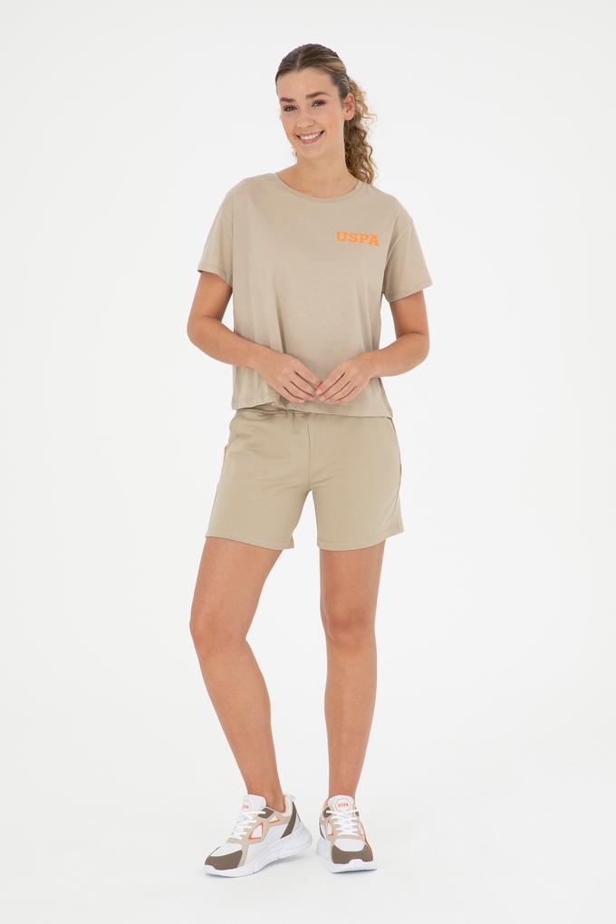 Kadın Açık Haki Örme Şort