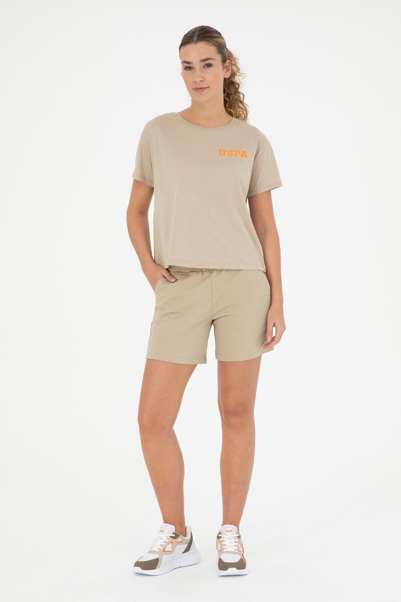 Kadın Açık Haki Örme Şort - 50285885012