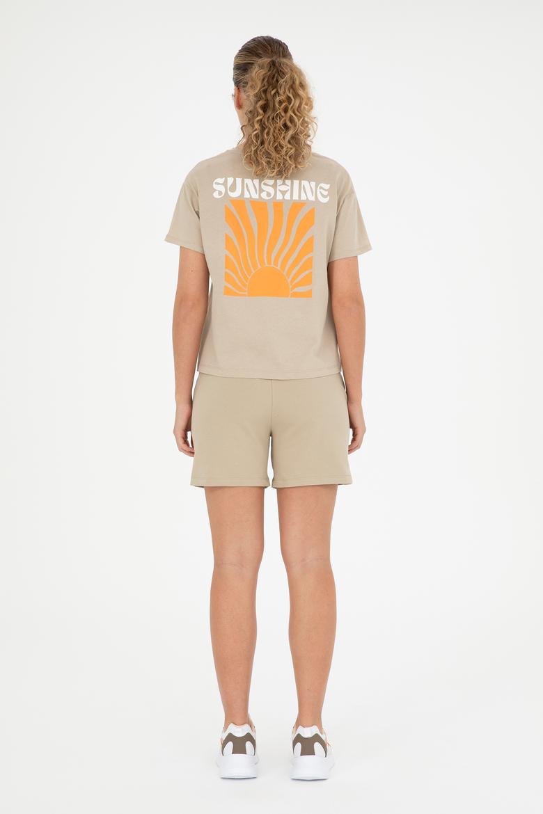 Kadın Açık Haki Örme Şort - 50285885012