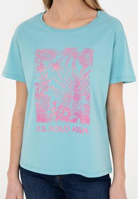 Kadın Mint Bisiklet Yaka Tişört - 50282901016