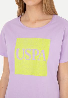 Kadın Lila Bisiklet Yaka Tişört - 50282904012