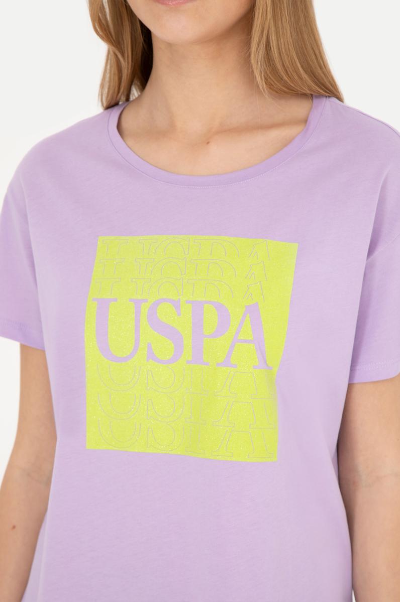 Kadın Lila Bisiklet Yaka Tişört