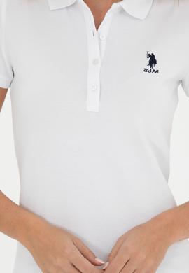 Kadın Beyaz Basic Polo Yaka Tişört - 50280060004
