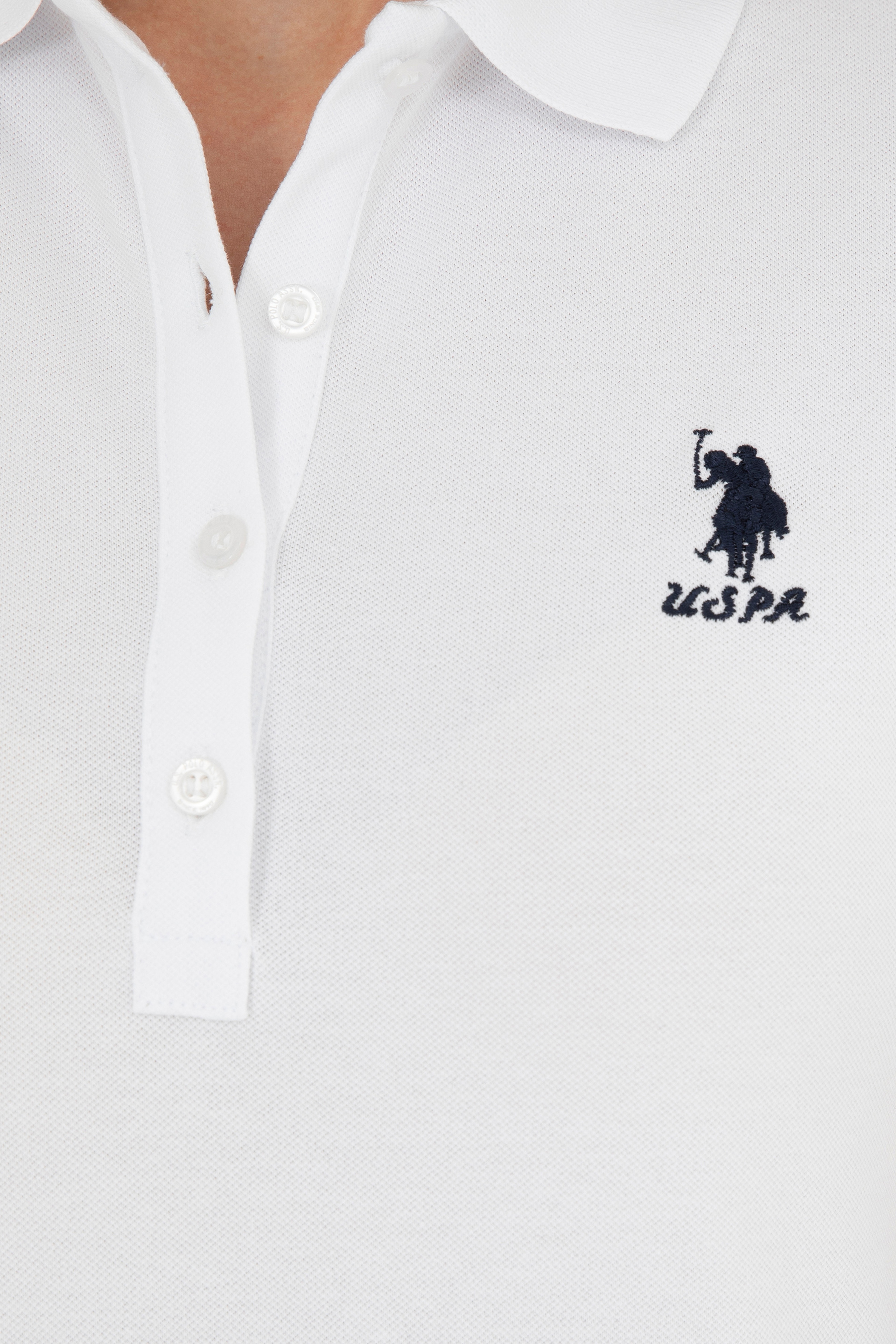 Kadın Beyaz Basic Polo Yaka Tişört