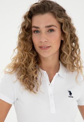 Kadın Beyaz Basic Polo Yaka Tişört - 50280060004