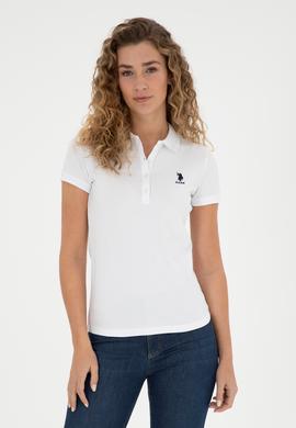 Kadın Beyaz Basic Polo Yaka Tişört - 50280060004