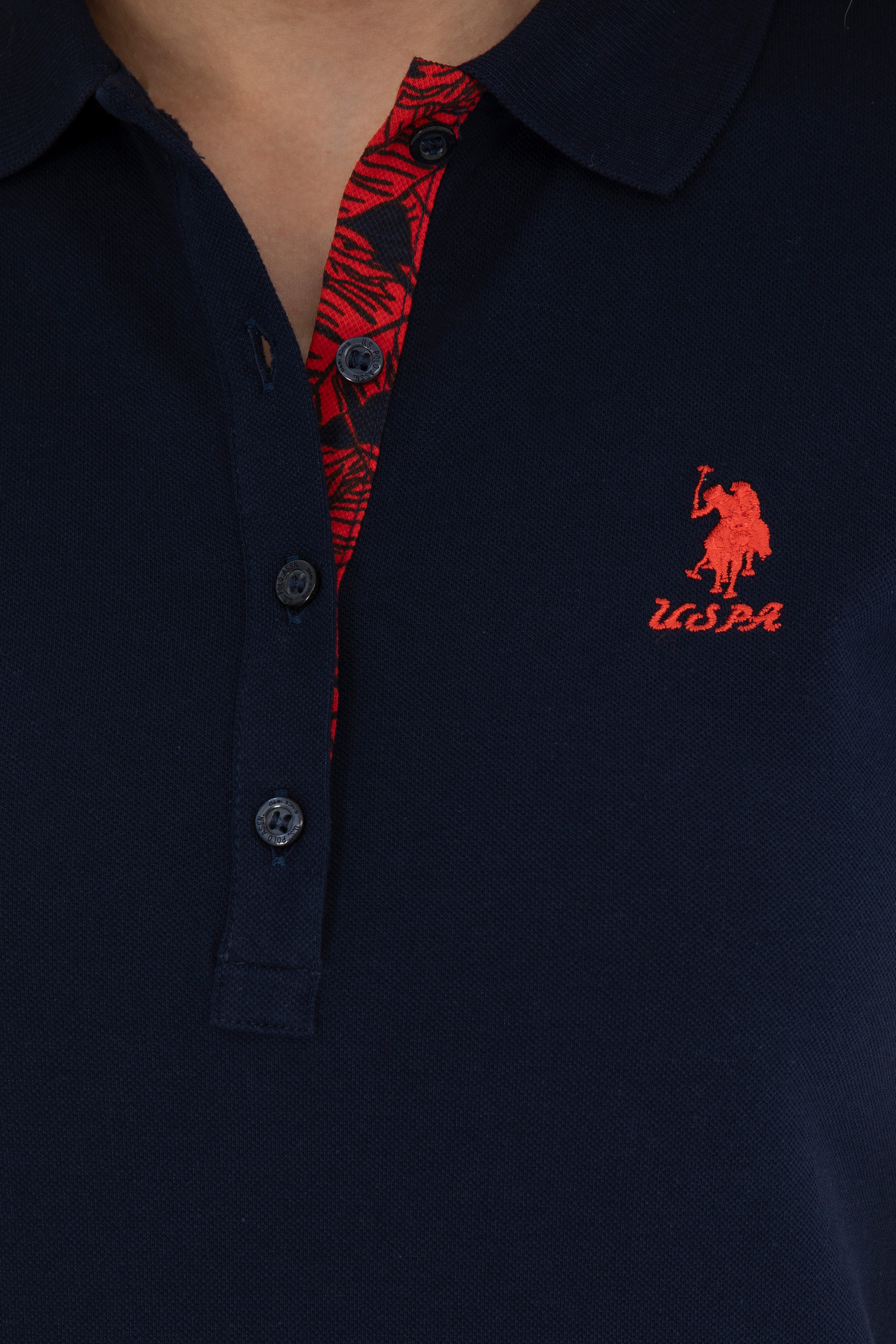 Kadın Lacivert Basic Polo Yaka Tişört - Image 7