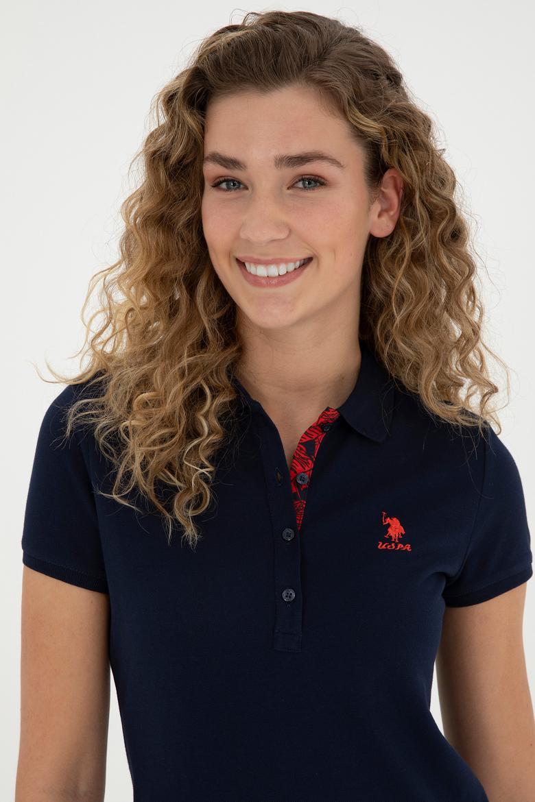 Kadın Lacivert Basic Polo Yaka Tişört - 50280060012