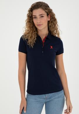 Kadın Lacivert Basic Polo Yaka Tişört - 50280060012