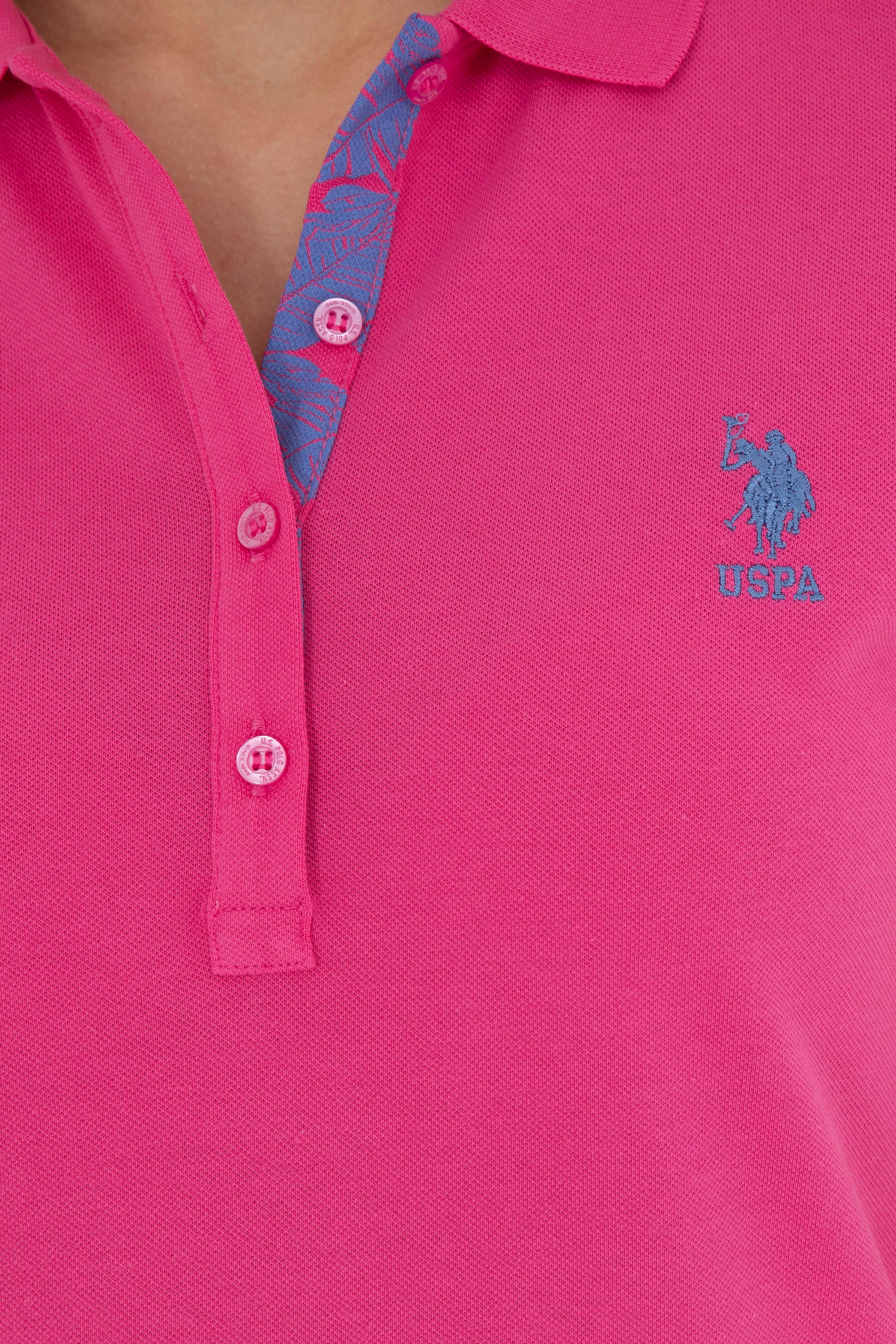 Kadın Fuşya Basic Polo Yaka Tişört - Image 7