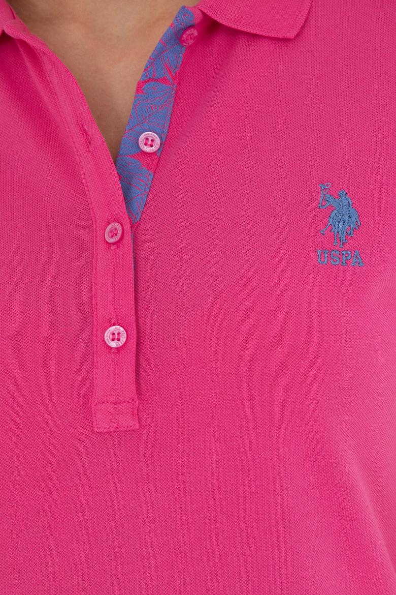 Kadın Fuşya Basic Polo Yaka Tişört - 50280060108