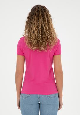 Kadın Fuşya Basic Polo Yaka Tişört - 50280060108