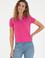 Kadın Fuşya Basic Polo Yaka Tişört