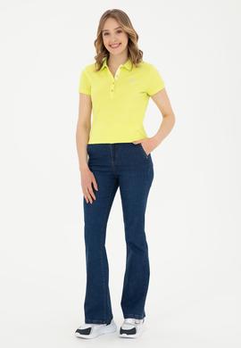 Kadın Fıstık Yeşili Basic Polo Yaka Tişört - 50280060212