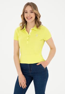 Kadın Fıstık Yeşili Basic Polo Yaka Tişört - 50280060212