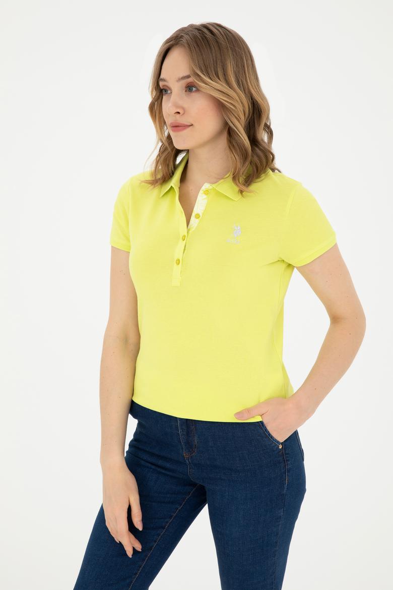 Kadın Fıstık Yeşili Basic Polo Yaka Tişört - 50280060212